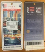 2024 DNC DEMOCRATIC NATIONAL CONVENTION TICKET/ CREDENTIAL! KAMALA HARRIS! DAY 4