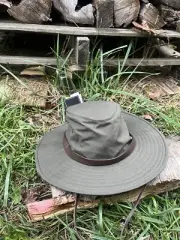 Tilley Waxed rugged Fedora British Millerain Bush Hat Size Large Made In Canada