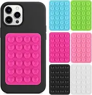6pcs Silicone Suction Cup Phone Holder, 6 Colors Suction Phone Case Mount Easy Install Hands-Free Mobile Stand Mirror Holder for Selfies and Videos
