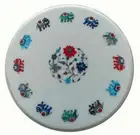 18'' coffee Marble elephant Table Top Marble Inlay Pietra Dura For Home Decor
