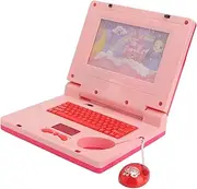 Kids Learning Laptop, Electronic Educational Learning Computer Simulation Music for Early Learning Purple Retractable Mouse