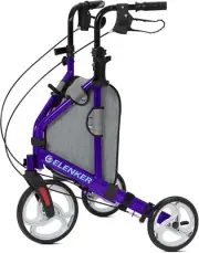 Elenker 3 Wheel Walker for Seniors, Foldable Rollator Walker - Purple
