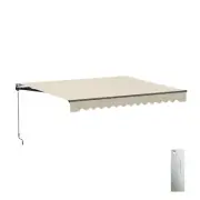 ALEKO Motorized Black Frame Retractable Home Patio Canopy Awning 12'x10' Ivory