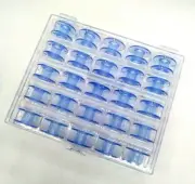 25X Plastic Bobbin #2518P Blue Colour 15 Class Packed in Clear Plastic Case
