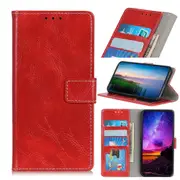 For iPhone 11 Pro Max Case, Wild Horse PU Leather Wallet Cover, Red