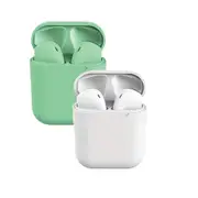 2 Packs Wireless Earbuds inPods 12 Touch Control Bluetooth 5.0 Earbuds Earphone with Storage Case-Green&White