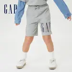 GAP 男童裝 LOGO短褲 厚磅密織水洗棉系列-淺灰色(808988)