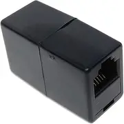 DRUT 1pcs RJ12 (RJ11) 6P6C 6 Pin Female Coupler Adapter Cable Joining, Gender Changer, Extender (Black)