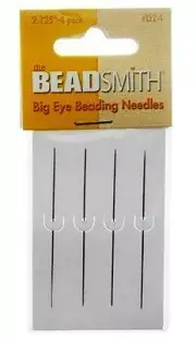 BeadSmith Big Eye Needles 2.125" Beading (Set Of 4) - Easiest Needle To Thread
