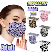 50PCS Adult's Protection 3 Layer Print Face Mask