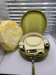 Vintage Lady Vanity Hair Dryer Portable Green Case ~ Everything Works Great 1968