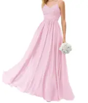 A-line V-Neck Floor-Length Chiffon Lace Bridesmaid Dress With Beading Sequins