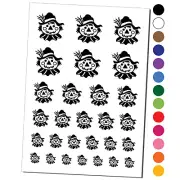 Scarecrow Head Fall Autumn Temporary Tattoo Set
