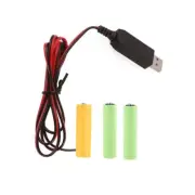 Portable AA Battery Eliminators USB Cable Power Adapter Cord for Radio LED Light