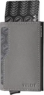 [VULKIT] Card Holder with ID Window Pop Up Cards Slim Leather Wallet RFID Protection Up to 12 Cards Card Case
