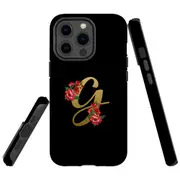 For Apple iPhone 13 Pro Max Case, Armour Back Cover, Embellished Letter G