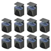 10 Pcs Glass Shelf Brackets, Zinc Alloy Glass Clamp for 7.5mm, Black