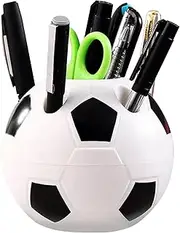 Football Style Pen Holder for Students with 6 Holes, Plastic Table Organiser, Pen Organiser for Office, Home, School, Perfect School Gift and Birthday
