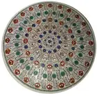 36" round Marble Inlay Work Table Top Pietra Dura art Design Coffee Table top