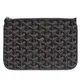 GOYARD 經典Senat Pouch PM系列塗層帆布LOGO牛皮飾邊萬用拉鍊拉鍊手拿包(黑)