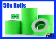 50 FLURO PRICING PRICE TAG TAGGING GUN LABEL ROLLS BULK GREEN