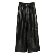 [R13] R13 Leather Side-zip Trousers S BLACK