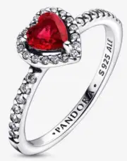 Pandora 198421C02-50 Sparkling Red Elevated Heart Ring - Size 50