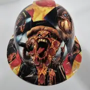 full brim hard hat custom hydro dipped IN PEPPERONI PIZZA AND THE CHEESEST BAND