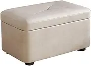 Foldable Storage Box, Footstool Stool Coffee Table, Portable Footrest Seat, Storage Bench with Non-Slip Foot Pads, Suitable for Living Room & Bedroom (Grey, 40 * 26 * 27 CM)