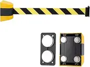 Queue Belt Barrier Retractable,Queue Line Dividers,Magnetic 10m Wall Mount Safety Belt， Crowd Control Ribbon with ABS Case, Retractable Barrier for Outdoor Retail Stores Airports