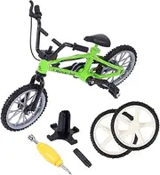 1 Set Finger Cycling Board Game Present Minibike Bike Mini Bike Fingertip Movement Finger Alloy Bicycle Desktop Ornament Bicycle Green Aluminum Alloy