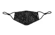 HEADSKINZ - REUSABLE COTTON FACE MASK with PM2.5 CARBON FILTER - BLACK TAPESTRY