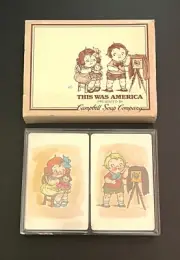 Rare Campbell’s Soup This Was America Double Deck Playing Cards With Slipcover