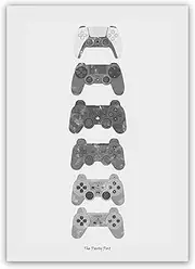PS Controller Evolution Poster for Gaming Room Wall Decoration. History of PS Controllers Art Poster for Gamers. Teen Bedroom or Living Room Walls Decor Idea for Man and Woman. A3 Laminated Print