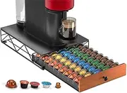 [HFHOME] Metal Coffee Pod Holder for 50 Nespresso Vertuo Capsules Pods & 50 Dolce Gusto Pods, Nespresso Vertuoline Capsule Drawer Organiser Coffee Machine Stand