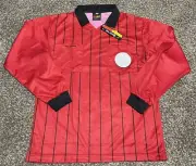 NWT Final Decision Men's Red Soccer Referee Jersey Size Small Long Sleeve