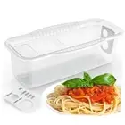 Microwave Pasta Cooker with Strainer Lid, Quick Cooking in 10-15 Min Clear