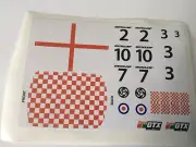 Scalextric /Slotcar Mini Pre-Cut Decal Sheet for C7 & C122 Minis St George Set