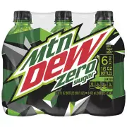 Mountain Dew Zero Sugar Soda Pop 16 oz 6 Bottle Pack