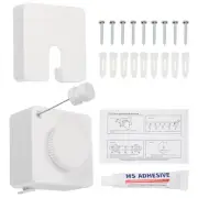 Retractable Clothesline Indoor,14Ft Clothesline Retracting(White,3.5"x3.5"x1.6")