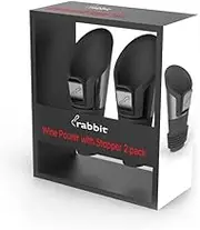 Rabbit Wine Pourer Stoppers (Stainless Steel, Set of 2),Silver