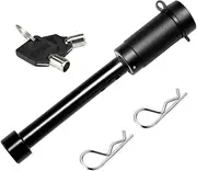 SAN HIMA Hitch Pin Lock - 5/8" Pin Fits 2"/2.5" Receiver, with Spare Keys Hitch Pin Clips, Anti-Theft for Trailer Truck 4WD 4X4 Caravan