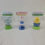 3 SOLAR POWERED DANCING Easter Bunny Rabbits carrots Chicks eggs BOBBLE HEAD TOY