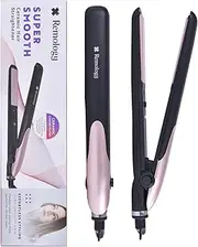 Remology Flat Iron Hair Straightener & Curler, Professional Ceramic with Tourmaline, 2 in 1 for All Hairstyles, Fast Heating, Floating Plates, Salon or Home Use