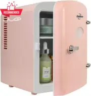 Retro 4L Mini Fridge 6 Can Portable Cooler 12V AC for Skincare Makeup Travel