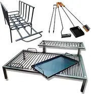 Luxury Argentine Grill with removable iron modules - Brazier - Fire tools - Iron Argentina Grill - BBQ Parrilla Asado. Model RG 45 - Sor Pampa Grill (32 x 20 in)