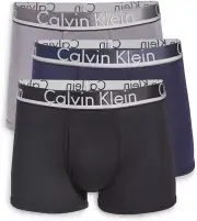 Calvin Klein men's 3 pack Comfort Microfiber Trunks - Small / S- Navy Black Grey