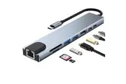 USB C Hub Docking Station HDMI Adapter,8 in 1 USB C Hub Multiport Adapter,with HDMI,PD,2 USB,USBC Data Port,SD/TF(Gray)