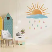 Sunrise On Rainy Cloudy Day Wall Sticker
