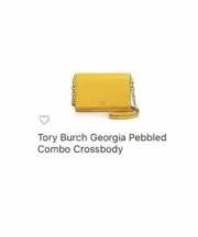 Tory Burch Georgia Pebble Leather Shoulder Bag Handbag Crossbody Yellow